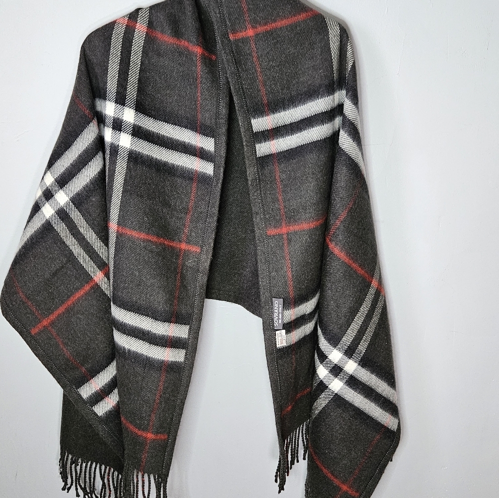 Sovrano Women's Shawl Grey Reversible